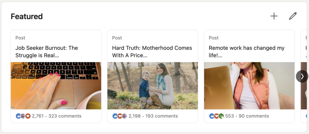 LinkedIn Featured section of profile