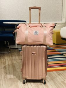 pink carry-on luggage